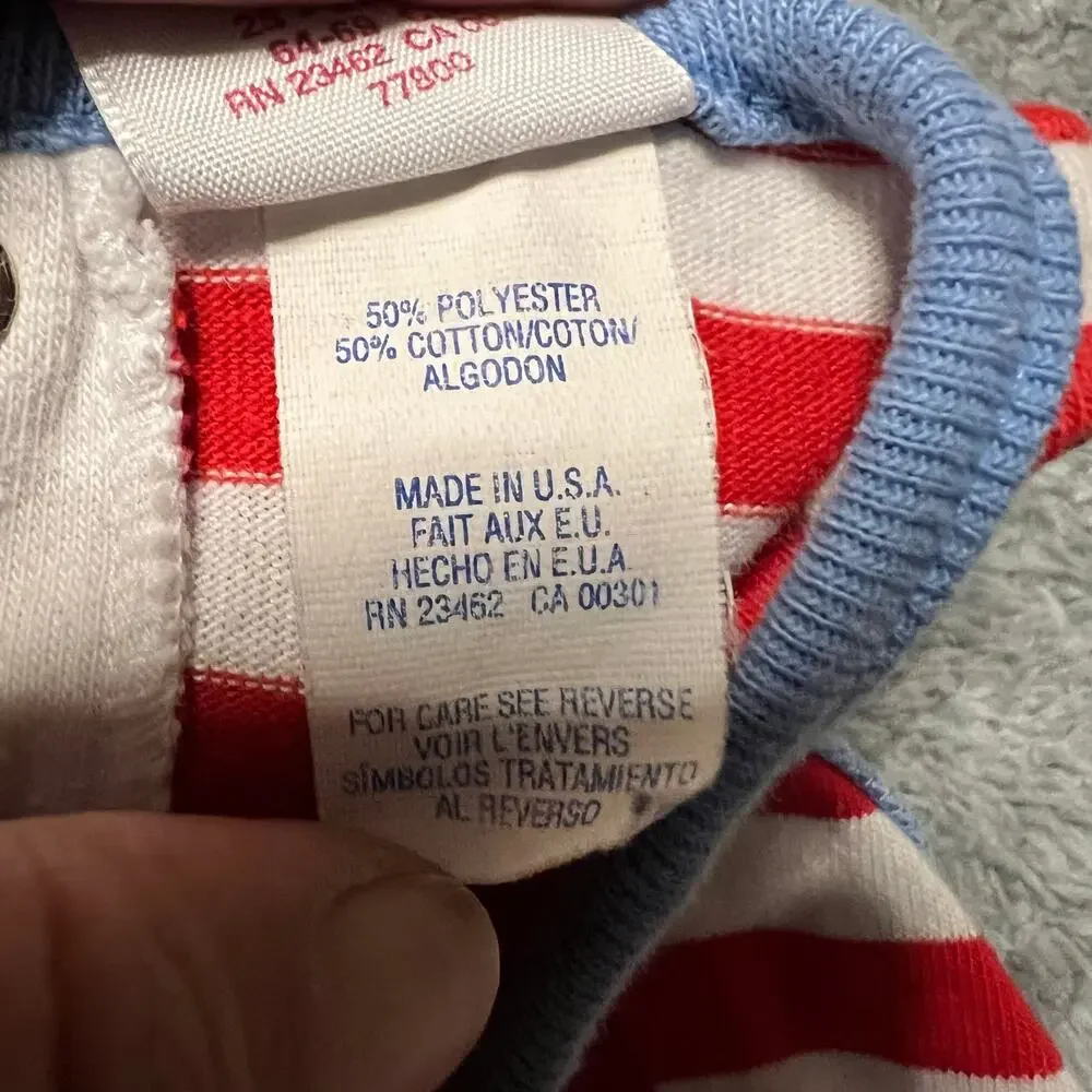 Vintage Buster Brown Romper Baby 6-9 Monthe Stripe Sailor Bodysuit